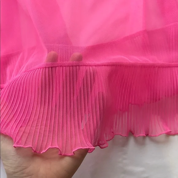 Vintage y2k Victoria Secret Large Pink Green Sheer Milkmaid Babydoll Slip Dress - Picture 11 of 17